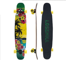 Load image into Gallery viewer, Adult four-wheel skateboard double pull rod maple skateboard 5-inch long board road board skateboard