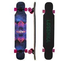 Load image into Gallery viewer, Adult four-wheel skateboard double pull rod maple skateboard 5-inch long board road board skateboard