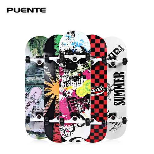 PUENTE 602 ABEC-9 Skateboard Longboard Four-Wheel Double Snubby Maple Penny Skate Long Board Skateboard Deck Entertainment