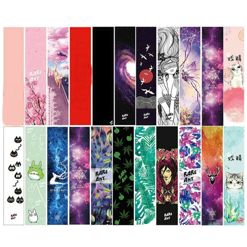 122cm Dancing Longboard Griptapes Long Board Grip Tape Skateboard Griptapes Anti-Slid Sandpaper Colorful Graphic Deck Protective