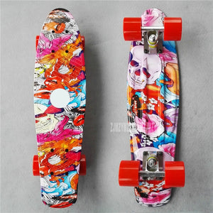 19 Colors 22" inch Cruiser Skateboard Mini Plastic Skate Board Retro Longboard Outdoor Adult/Children Graphic Printed Skate