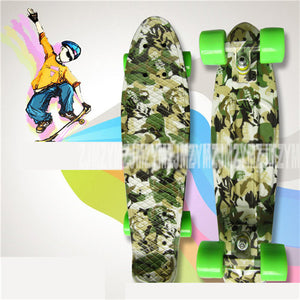 19 Colors 22" inch Cruiser Skateboard Mini Plastic Skate Board Retro Longboard Outdoor Adult/Children Graphic Printed Skate