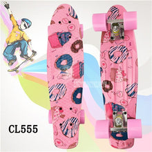 Load image into Gallery viewer, 19 Colors 22&quot; inch Cruiser Skateboard Mini Plastic Skate Board Retro Longboard Outdoor Adult/Children Graphic Printed Skate