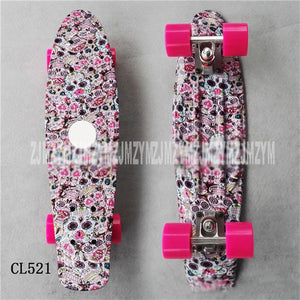 19 Colors 22" inch Cruiser Skateboard Mini Plastic Skate Board Retro Longboard Outdoor Adult/Children Graphic Printed Skate