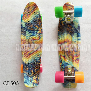 19 Colors 22" inch Cruiser Skateboard Mini Plastic Skate Board Retro Longboard Outdoor Adult/Children Graphic Printed Skate