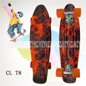 19 Colors 22" inch Cruiser Skateboard Mini Plastic Skate Board Retro Longboard Outdoor Adult/Children Graphic Printed Skate