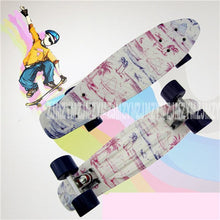 Load image into Gallery viewer, 19 Colors 22&quot; inch Cruiser Skateboard Mini Plastic Skate Board Retro Longboard Outdoor Adult/Children Graphic Printed Skate