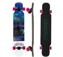Load image into Gallery viewer, Adult four-wheel skateboard double pull rod maple skateboard 5-inch long board road board skateboard