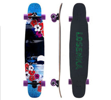 Load image into Gallery viewer, Adult four-wheel skateboard double pull rod maple skateboard 5-inch long board road board skateboard
