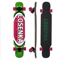 Load image into Gallery viewer, Adult four-wheel skateboard double pull rod maple skateboard 5-inch long board road board skateboard