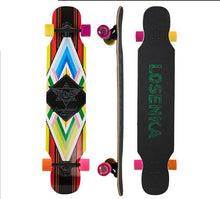 Load image into Gallery viewer, Adult four-wheel skateboard double pull rod maple skateboard 5-inch long board road board skateboard
