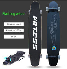 Load image into Gallery viewer, 120cm Skateboard long board adult beginners brush street dancing board boys and girls double warped sound skateboard