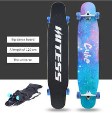 Load image into Gallery viewer, 120cm Skateboard long board adult beginners brush street dancing board boys and girls double warped sound skateboard