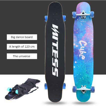 120cm Skateboard long board adult beginners brush street dancing board boys and girls double warped sound skateboard