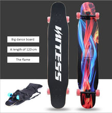 Load image into Gallery viewer, 120cm Skateboard long board adult beginners brush street dancing board boys and girls double warped sound skateboard