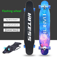 Load image into Gallery viewer, 120cm Skateboard long board adult beginners brush street dancing board boys and girls double warped sound skateboard