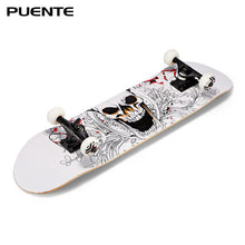 Load image into Gallery viewer, PUENTE 31-Inch U-Shaped Transverse Skateboard 7-Layer Maple Wood Deck With T-Shape Tool For Kids Adults Beginners