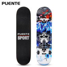 Load image into Gallery viewer, PUENTE 31-Inch U-Shaped Transverse Skateboard 7-Layer Maple Wood Deck Skate Board With T-Shape Tool For Kids Adults Beginners