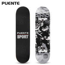 Load image into Gallery viewer, PUENTE 31-Inch U-Shaped Transverse Skateboard 7-Layer Maple Wood Deck Skate Board With T-Shape Tool For Kids Adults Beginners
