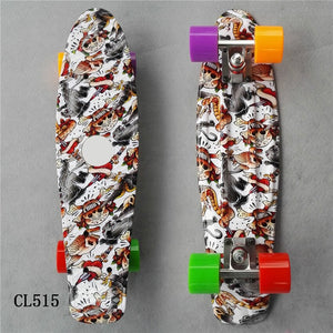 22" inch Cruiser Skateboard Mini Plastic Skate Board Retro Longboard Outdoor Adult/Children Graphic Galaxy Starry Printed Skate