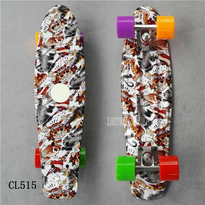 22" inch Cruiser Skateboard Mini Plastic Skate Board Retro Longboard Outdoor Adult/Children Graphic Galaxy Starry Printed Skate