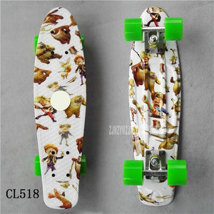 22" inch Cruiser Skateboard Mini Plastic Skate Board Retro Longboard Outdoor Adult/Children Graphic Galaxy Starry Printed Skate