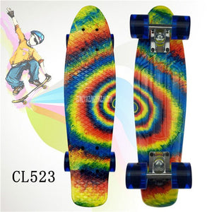 22" inch Cruiser Skateboard Mini Plastic Skate Board Retro Longboard Outdoor Adult/Children Graphic Galaxy Starry Printed Skate