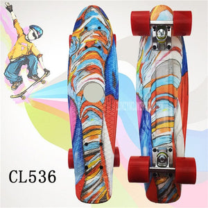 22" inch Cruiser Skateboard Mini Plastic Skate Board Retro Longboard Outdoor Adult/Children Graphic Galaxy Starry Printed Skate