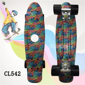 22" inch Cruiser Skateboard Mini Plastic Skate Board Retro Longboard Outdoor Adult/Children Graphic Galaxy Starry Printed Skate