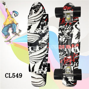 22" inch Cruiser Skateboard Mini Plastic Skate Board Retro Longboard Outdoor Adult/Children Graphic Galaxy Starry Printed Skate