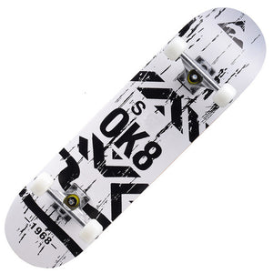 31" Adult & Kids Maple Complete Skateboard Skate Board Double Rocker Skateboard High Speed Drift Skateboard