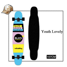 Load image into Gallery viewer, Completed Long board Dancing Skateboard Deck 107CM Drift Road Street 4 wheels Skate Longboard