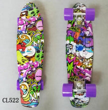 Load image into Gallery viewer, New 22&quot; Cruiser Skateboard Mini Plastic Skate Board For Kids Retro Longboard Graphic Galaxy Starry Printed Skate Penny Board