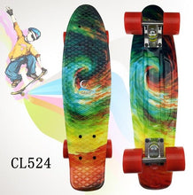 Load image into Gallery viewer, New 22&quot; Cruiser Skateboard Mini Plastic Skate Board For Kids Retro Longboard Graphic Galaxy Starry Printed Skate Penny Board