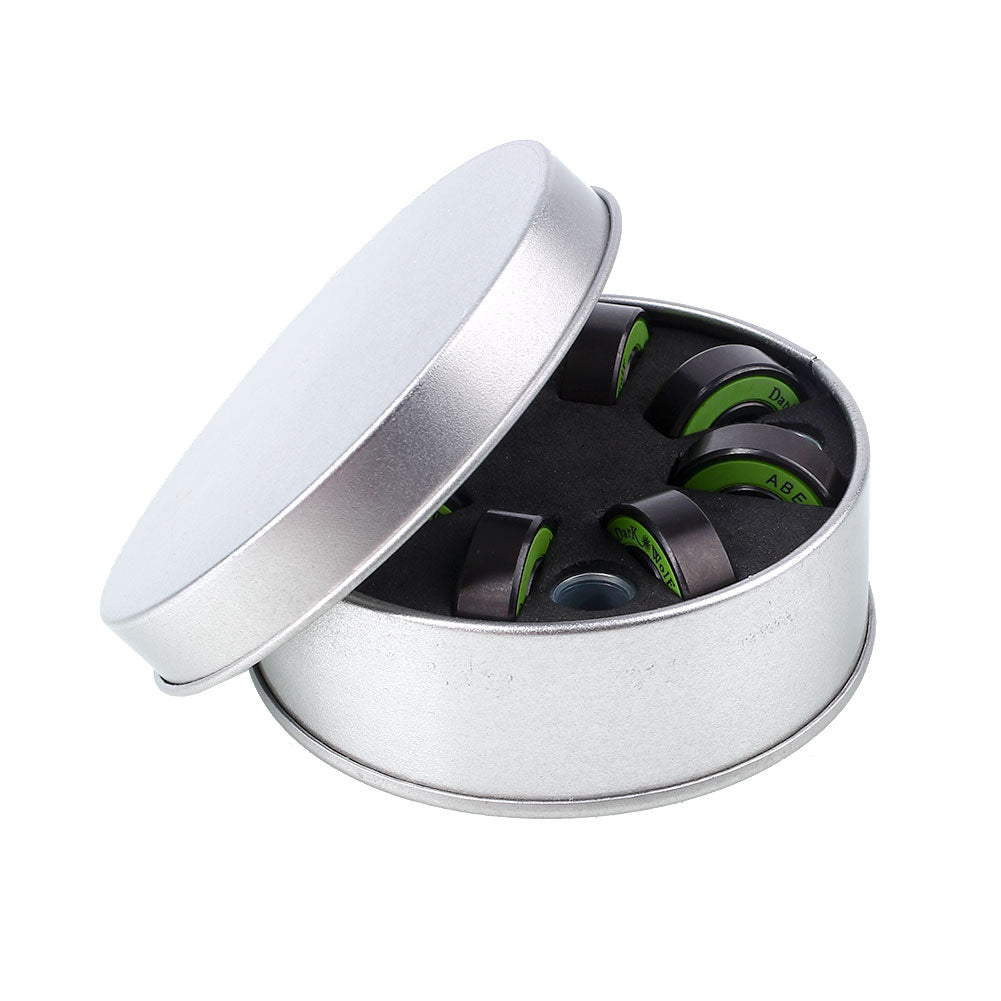 8pcs Skateboard Longboard Roller Skate Bearings with Washer Spacer Kit Black Skateboard Bearings Accessories with Sleeves