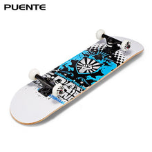 Load image into Gallery viewer, PUENTE 31-Inch Skateboard 7-Layer Maple Wood Deck With T-Shape Tool Double Rocker Skateboards For Kids Adults Beginners
