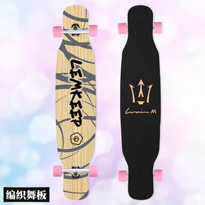 MS414 Dream Ⅰ 117cm/46in Multicolour Printing Griptape Dancing Street Longboard Abec-9 High Speed Chrome Steel Bearing