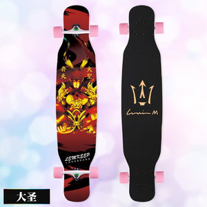 MS414 Dream Ⅰ 117cm/46in Multicolour Printing Griptape Dancing Street Longboard Abec-9 High Speed Chrome Steel Bearing