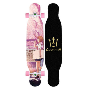 MS414 Dream Ⅰ 117cm/46in Multicolour Printing Griptape Dancing Street Longboard Abec-9 High Speed Chrome Steel Bearing