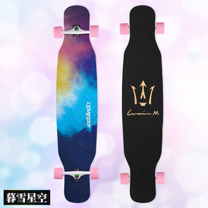 MS414 Dream Ⅰ 117cm/46in Multicolour Printing Griptape Dancing Street Longboard Abec-9 High Speed Chrome Steel Bearing