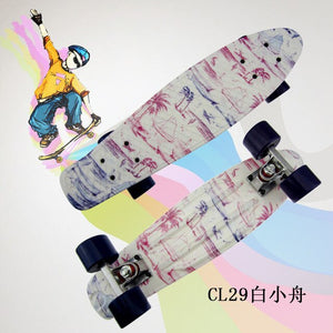 22 inch Mini Skateboard Cruiser Board 22" Retro Longboard Skate Long Board For Kids Child Small Skateboarding Peny Board