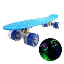 Load image into Gallery viewer, 22inch Skate Board Flashing Light Mini Cruiser Skateboard Plastic Longboard Banana Fishboard Street Outdoor Sports For Girl Boy