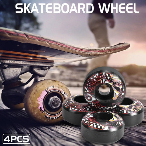 4Pcs/Set Skateboard Wheels 52mm X 30mm 51D High Hardness PU Fashion Print Wheel For Rough Grounds Asphalt Road Half-pipe Etc