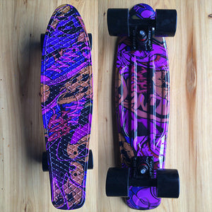 Mini Cruiser Penny Board Plastic Skateboard 22" X 6" Retro Longboard Skate Long Board Floral Graphic Printed