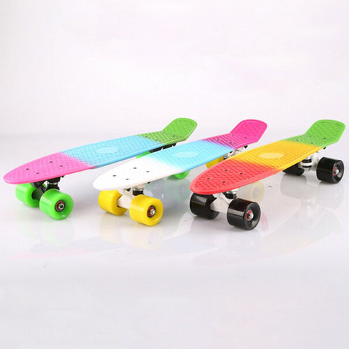 Free Shipping Children's Scooter Mini Cruiser Style Skateboard Complete Deck Plastic Mini Skate Long Board skateboarding board