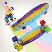 Load image into Gallery viewer, Free Shipping Children&#39;s Scooter Mini Cruiser Style Skateboard Complete Deck Plastic Mini Skate Long Board skateboarding board
