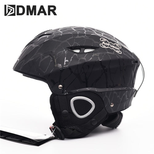 Ski Helmet Snow Helmet Black Crack Style Skateboard Ski Snowboard Helmet  Integrally-molded Skiing Helmet For Adult and Kids