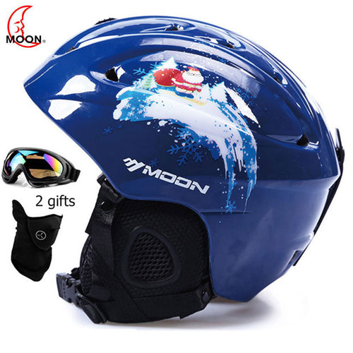 Moon CE Certification PC+EPS Adult Ski Helmet Men Women Skating Skateboard Helmet Snow Sports Snowboard Helmets with Goggles
