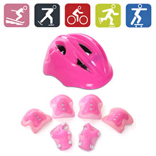 Load image into Gallery viewer, 7 Pcs Children Skating Protective Helmet Gear Sets Knee Elbow Wrist Pads for 4-12 years old Kids Skateboard Biking Equipments