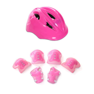 7 Pcs Children Skating Protective Helmet Gear Sets Knee Elbow Wrist Pads for 4-12 years old Kids Skateboard Biking Equipments